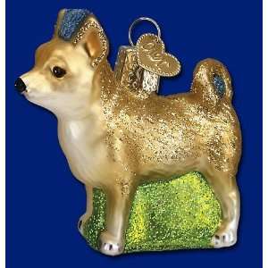 Mercks Family Old World Christmas ornament glass Chihuahua dog 2 1/4