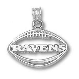 Baltimore Ravens Solid Sterling Silver RAVENS Pierced Football 