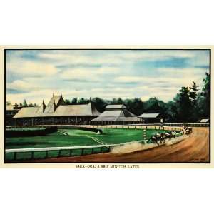 1935 Print Sporting Event Saratoga Horse Race Jockey Sports New York 