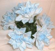 DAHLIA Flowers LIGHT BLUE Silk Flower Bush Wedding Bridal Bouquet 
