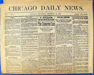 Lot 23 Historic Headline Pages Chicago Daily News Newspaper  