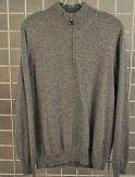 Mock Neck Sweater Scottish Cashmere 1/4 Zip Gray EUC 
