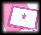 Papyrus Glitter Cupcake Thank You Note Card with Matching Envelope 