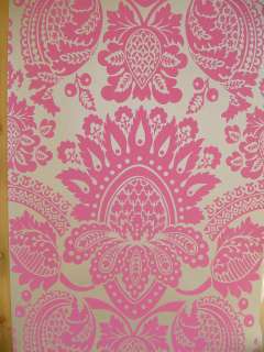 WHITEWELL DAMASK WALLPAPER IN PINK AND SILVER PATTERN 300014 