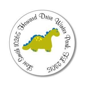 Polka Dot Pear Design   Round Stickers (Max the Dinosaur 