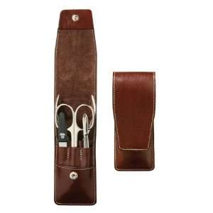  Wusthof 4 pc. Brown Leather Manicure Set