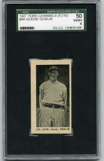 1927 E210 York Caramel #49 Goose Goslin SGC 50  