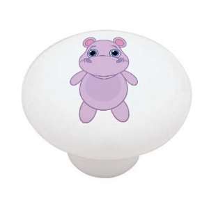  Cute Little Hippo High Gloss Ceramic Drawer Knob
