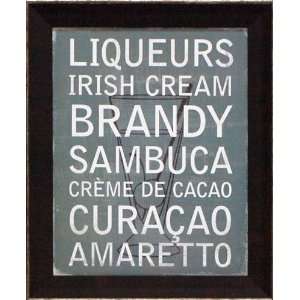  Liqueur Variety by David Fischer 14x17 framed bar print 