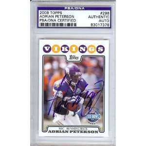  Adrian Peterson Autographed 2008 Topps Card PSA/DNA 