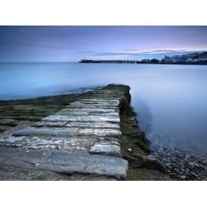  Stone Jetty and New Pier at Dawn, Swanage, Dorset, England 