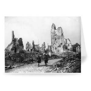 World War I   Remains of the Hotel de Ville   Greeting Card (Pack of 