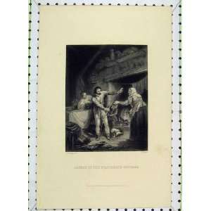  Scene Alfred NeatherdS Cottage Antique Engraved Rogers 