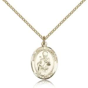 Gold Filled St. Saint Simon Medal Pendant 3/4 x 1/2 Inches 8375GF 