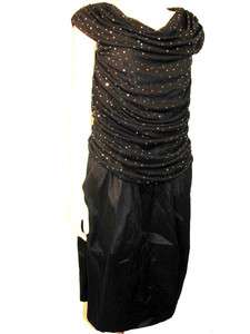 Alex Evenings Black Stretch Ruched Dress Plus Sizes 14W to 24W  