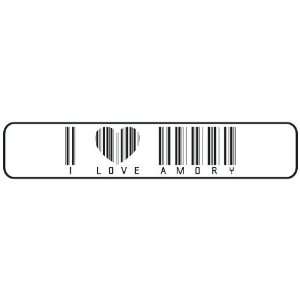   I LOVE AMORY BAR CODE  STREET SIGN