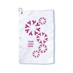  RibbonImprinted Golf/Sports Towel IMPRINTED Pink Ribbon Imprinted 