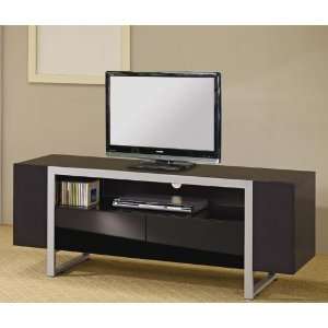   with Cabinet in Black Finish Silver Tubing Legs