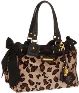   Leopard Cheetah Crest Velour Daydreamer Tote Bag With Heart Charm
