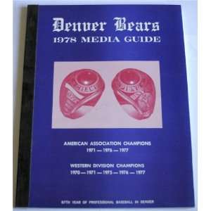    Denver Bears 1978 Media Guide Jim Saccomano (Editor) Books