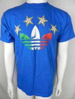   ITALY WORLD CUP SOCCER NEW Mens Royal Blue Shirt Size S M L  
