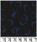 Midnight Cowboy western cotton quilt fabric Blue Horse shoes Black