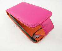 Hot Pink Leather Flip Pouch Case Cover For Nokia E72  