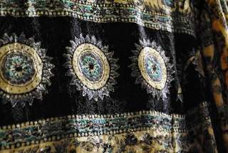 ethnic cotton VELVET luxe BOHEMIAN hippie vintage 70s BELL SLEEVE mini 