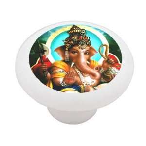  Indian Deity Ganesha Decorative High Gloss Ceramic Drawer 