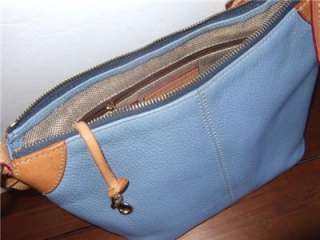 Dooney & Bourke Chic Blue Peppled Leather Shoulder Bag Handbag Purse 