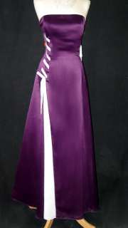   Jessica McClintock Purple Ivory Satin Ribbon Gown Dress Size 14  