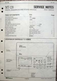 Original Service Manual for the Roland MT 120 Sequencer Module.  