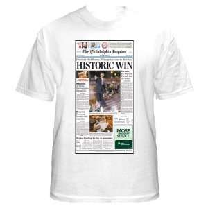   Inquirer Historic Win Barak Obama White T shirt