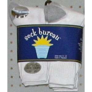  Sock Bureau Socks Mens Cus Crew White 6 Count (3 Pack 
