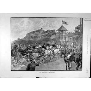  1891 Ascot Races Royal Party Procession Old Print