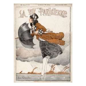  An Attractive Parisienne Battles Against a Strong Wind 