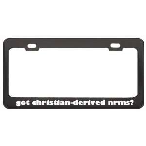 Got Christian Derived Nrms? Last Name Black Metal License Plate Frame 