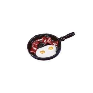  Dollhouse Miniature Bacon & Eggs in Skillet Toys & Games
