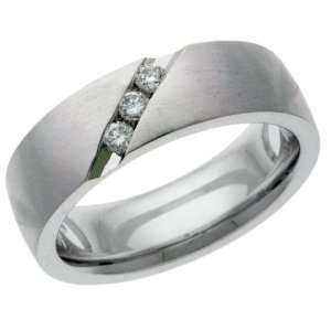 7mm Machined Classic Diamond Comfort Fit Wedding Ring Design, Channel 