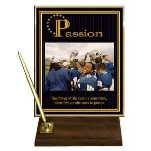  Passion (Sports) Desktop Pen Set with 8 x 10 Gold Plate 