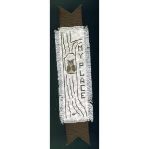 MY PLACE BOOKMARK. book mark. Owl design with raised lettering and owl 