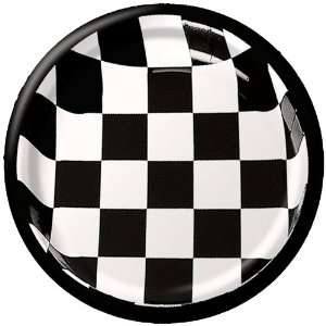  Black Check Paper Luncheon Plates