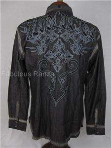 Roar Shirt Kobalt Embroidered Black Large Mens Casual LS Black NWT 