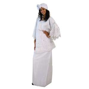  Nigerian Lace Skirt Set  White 