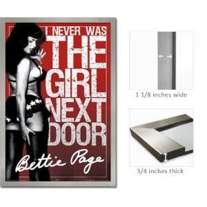  Silver Framed Bettie Page Girl Next Door Poster 241006 
