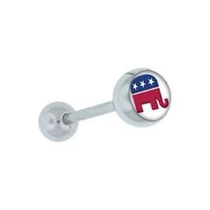  Republican Elephant Logo Tongue Ring Barbell Body Jewelry 