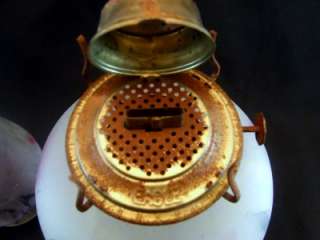 VINTAGE RETRO DESK 18.1MURANO GLASS KEROSENE OIL LAMP.EAGLE BURNER 