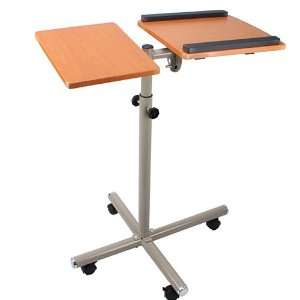  Rolling Mobile Laptop Table Desk Stand Cart(Mahogany 
