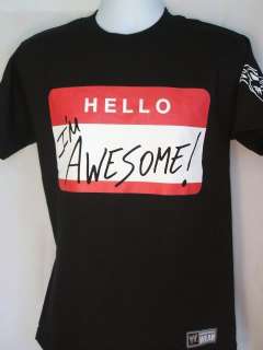 HELLO IM AWESOME The Miz WWE Authentic Nametag T shirt  