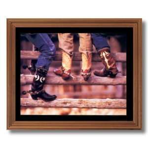  Old Cowboy Boots And Spurs Western Rodeo Picture Oak 